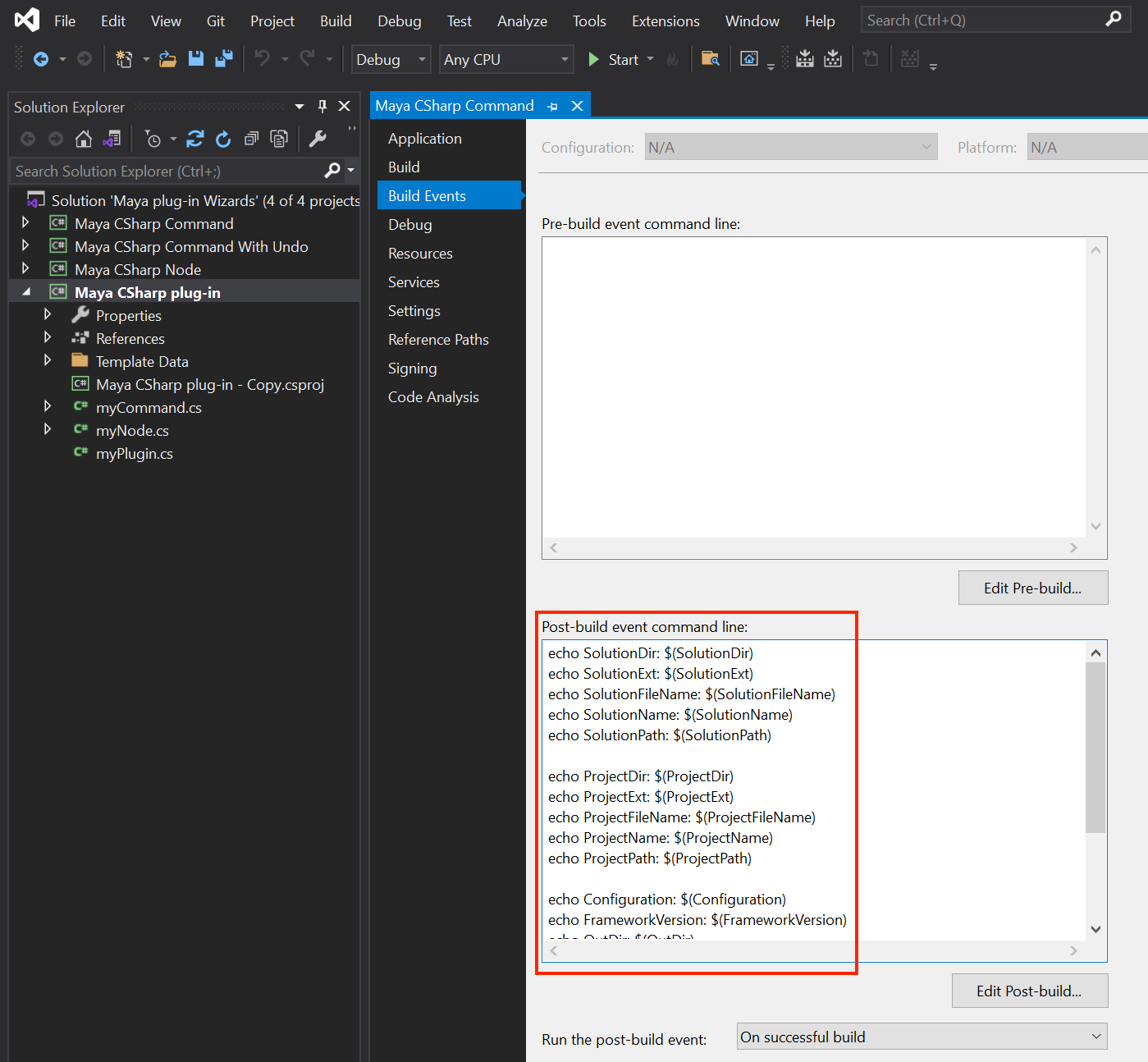 Variables that can be used in Pre / Post build event in Visual Studio - 3D  Real-Time Composition by hiroakit